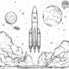 Space Race Coloring Pages