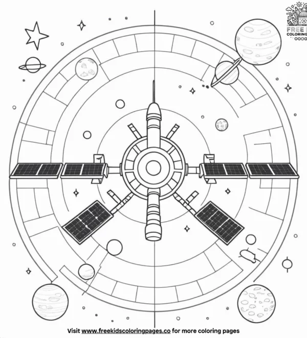 Space station coloring pages