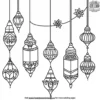 Sparkling Diwali Lights Garland Coloring Pages