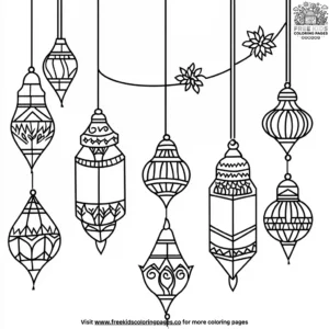 Sparkling Diwali Lights Garland Coloring Pages