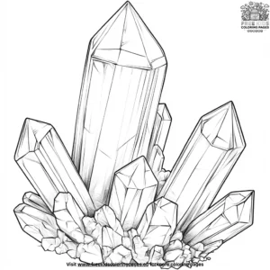 Sparkling Quartz Crystal Coloring Pages