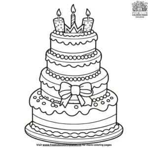 Sparkly Cake Topper Coloring Pages