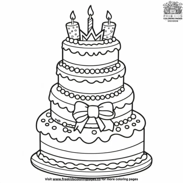 Sparkly cake topper coloring pages