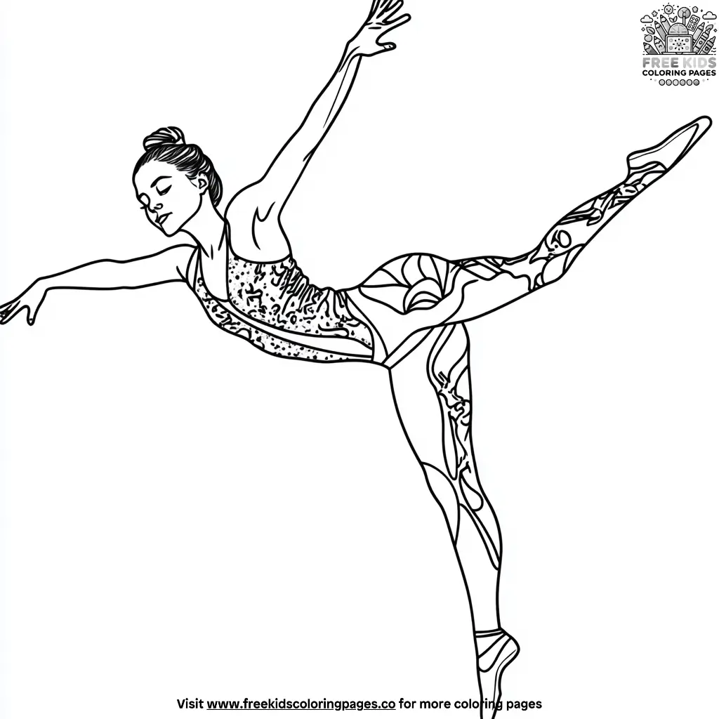Sparkly gymnastics performer coloring pages 1 Sparkly gymnastics performer coloring pages