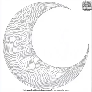 Spiral Crescent Moon Zentangle Coloring Pages