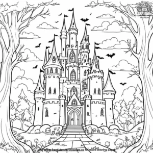 Spooky castle coloring pages