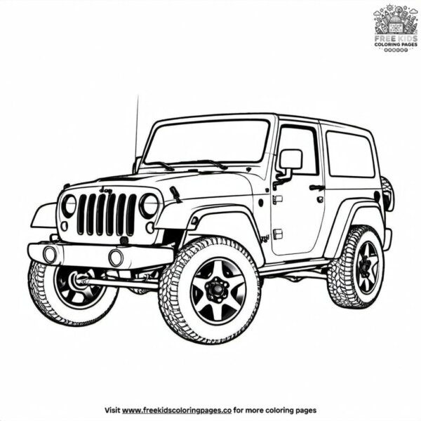 Sporty jeep coloring pages