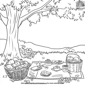 Spring Picnic Fun Coloring Pages