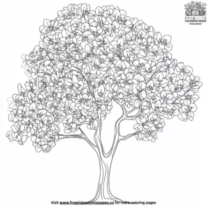 Springtime Tree Blossoms Coloring Pages