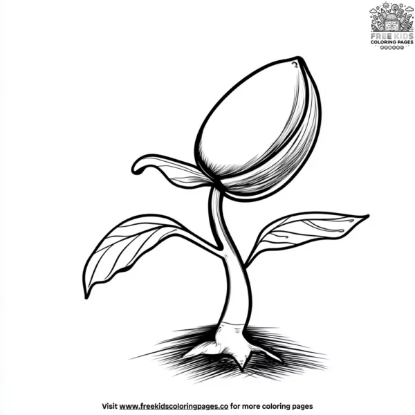 Sprouting seeds coloring pages