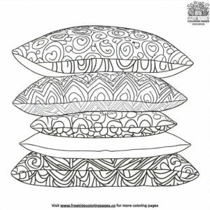 Stacked Pillows and Cozy Throws Coloring Pages