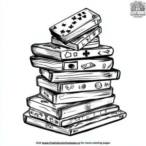 Stacks of Board Games Coloring Pages