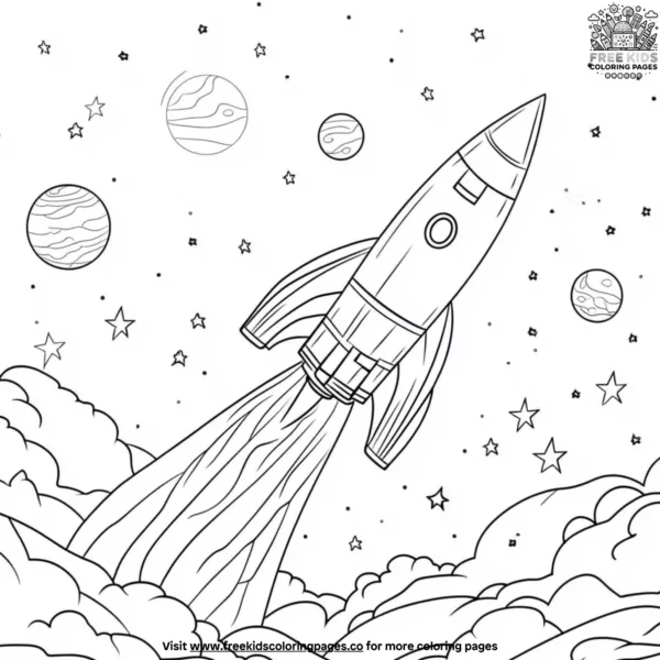 Star rocket coloring pages