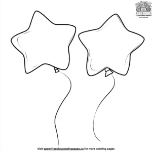 Star shaped balloons coloring pages