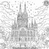 Starry Gothic Skyline Coloring Pages