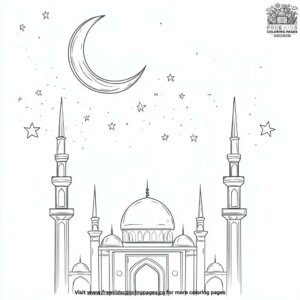 Starry Night Ramadan Coloring Pages