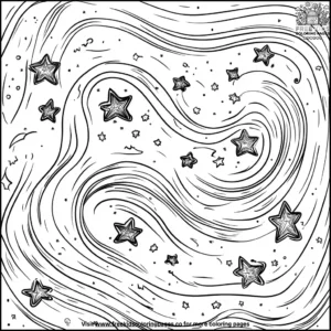 Starry Night Sky Zentangle Coloring Pages