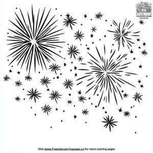 Stars and Fireworks Display Coloring Pages