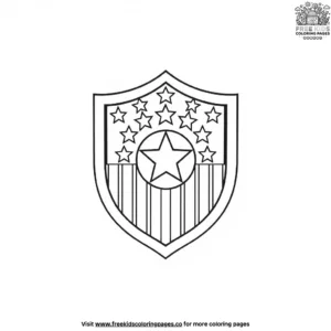 Stars and stripes veterans shield coloring pages