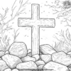 Stone and Cross Coloring Pages