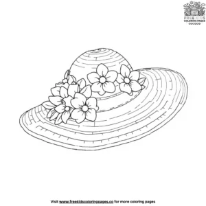 Straw Hat with Flowers Coloring Pages