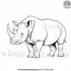 Strong Rhino Coloring Pages