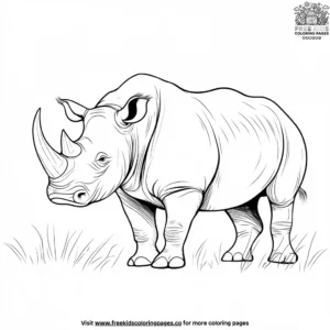 Strong rhino coloring pages