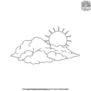 Summer Clouds and Sun Coloring Pages