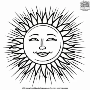 Sun Beams Coloring Pages