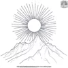 Sun Behind a Mountain Coloring Pages