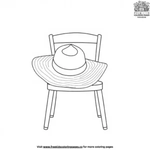 Sun Hat on a Chair Coloring Pages