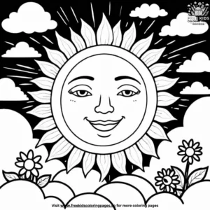 Sun Rays Coloring Pages