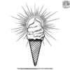 Sun and Ice Cream Cone Coloring Pages