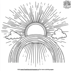 Sun and Rainbow Coloring Pages