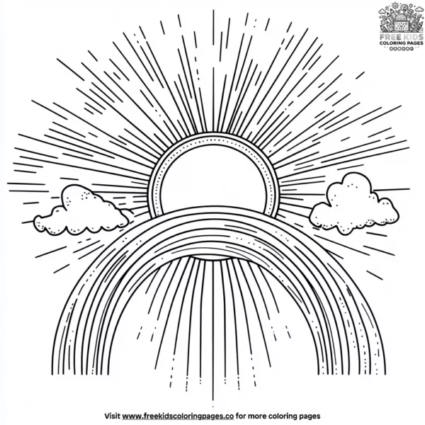 Sun and rainbow coloring pages