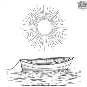 Sun and a Boat Coloring Pages