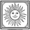 Sun in a Frame Coloring Pages