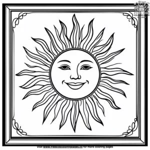 Sun in a Frame Coloring Pages