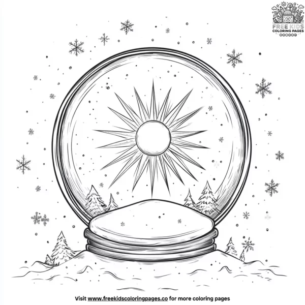 Sun in a snow globe coloring pages