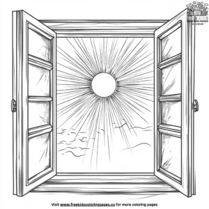 Sun in a Window Coloring Pages