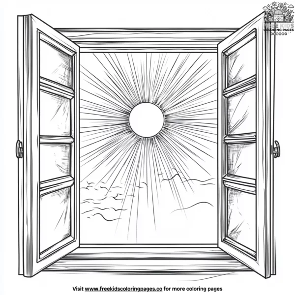 Sun in a window coloring pages