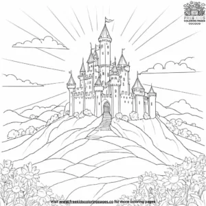 Sun on a Castle Tower Coloring Pages