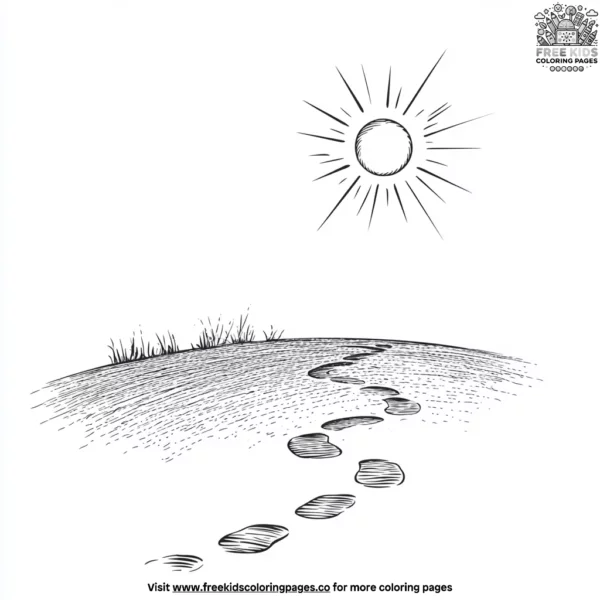 Sun with footprints coloring pages