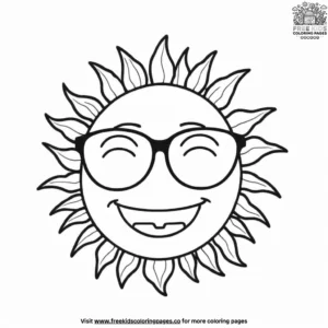 Sun with Sunglasses Coloring Pages