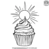 Sun with a Cupcake Coloring Pages