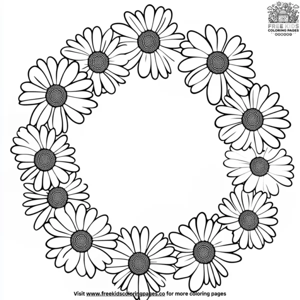 Sunflower garland coloring pages