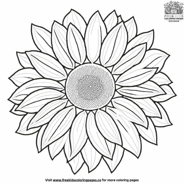 Sunflower outline coloring pages