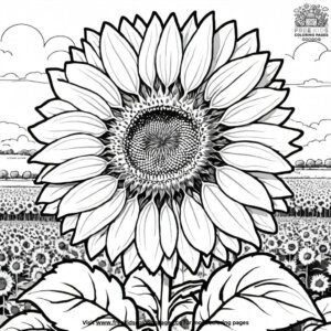 Sunflower in the Summer Sunshine Coloring Pages