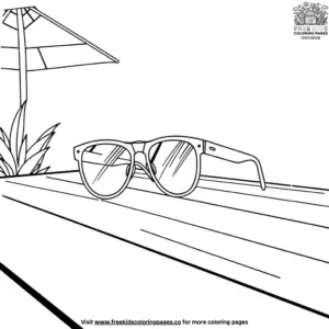 Sunglasses on a Table Coloring Pages