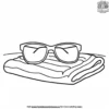 Sunglasses on a Towel Coloring Pages